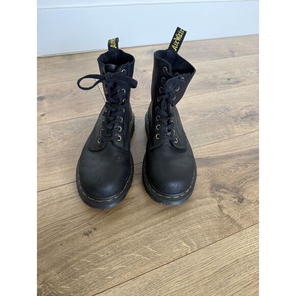 DR. MARTENS 6 Black 1460 Pascal Virginia Leather Lace Up Boots Combat Pebbled main image 5